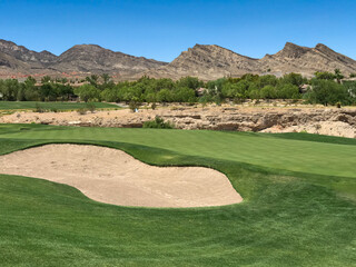 golf course bunker and fairway