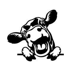 Peeking calf - Funny Farm Animal - Animal Stencil Cut Files