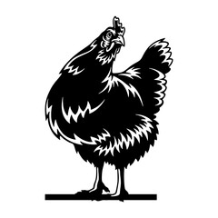 Peeking Chicken - Funny Farm Animal - Animal Stencil Cut Files