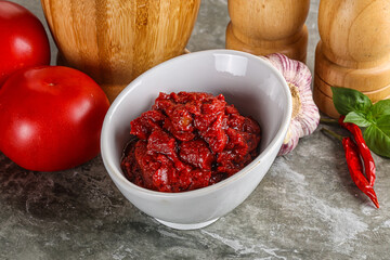 Natural organic red tomato paste