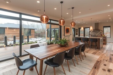 Simple Wooden Table, Modern Chairs & Statement Lighting: Minimalist Dining Room Inspiration