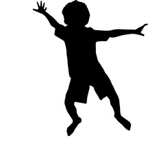 silhouette of a child achieving a dream on a transparent background