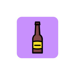 Icon of beer bottle. Beverage, refreshment, drink. Alcohol concept. Can be used for topics like menu, bar, brewery