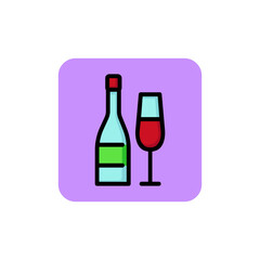 Icon of champagne flute. Beverage, holiday, drink. Alcohol concept. Can be used for topics like anniversary, restaurant, catering