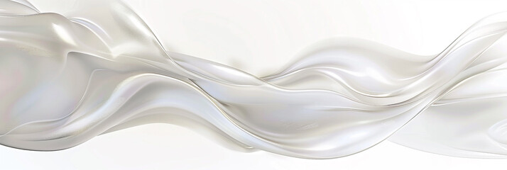 Pearl white wave illustration, elegant and smooth pearl white wave on a white backdrop.