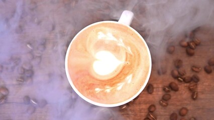 Professional Barista Pour fresh milk Create image on coffee latte art