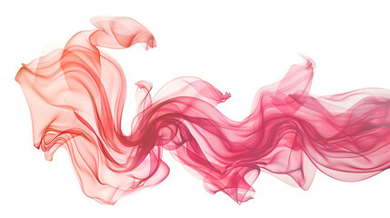 Radiant coral pink abstract shapes, conveying vibrancy and modernity, isolated on solid white background."