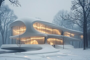 Obraz premium Swirling Forms Symphony: Expressionist Concert Halluxe