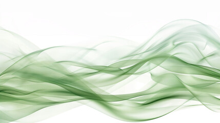 Sage green wave illustration, calm and soothing sage green wave on a white backdrop.