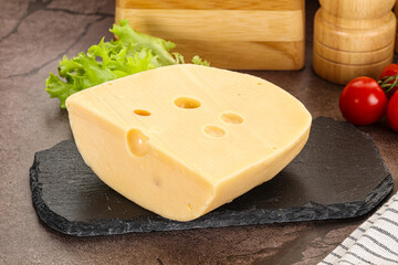 Gourmet Maasdam cheese with hole