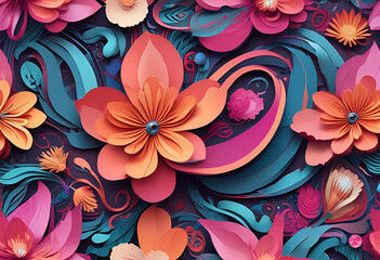 abstract 3d floral background