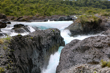 waterfall and rocks