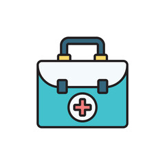 First Aid Kit icon design with white background stock illustration
