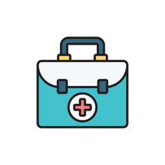 First Aid Kit icon design with white background stock illustration