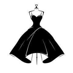 Women dress icon. Black dress icons