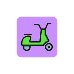 Icon of scooter for city. Motorbike, vehicle, urban lifestyle. Vietnamese culture concept. Can be used for topics like delivery, transportation, hobby