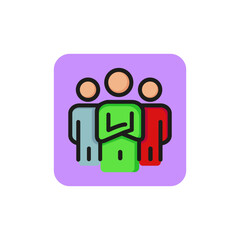 Line icon of group of people sign. Team, corporate, staff. Community concept. Can be used for topics like business, management, internet