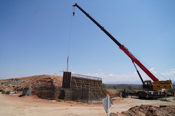 construction site with crane
