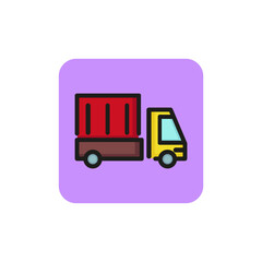Icon of transporting goods. Moving company, industry, delivery. Logistics concept. Can be used for topics like car service, merchandising, commercial transport