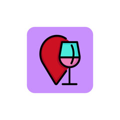 Icon of drinking establishment. Beverage, destination, drink. Alcohol concept. Can be used for topics like bar, restaurant, celebration