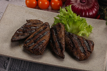 Grilled diet beef liver steak