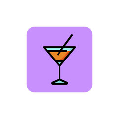 Icon of martini glass. Beverage, liquor, drink. Alcohol concept. Can be used for topics like party, menu, nightlife