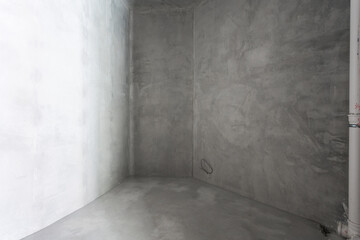 interior of the apartment without decoration in gray colors. rough finish