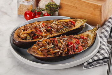 Baked eggplant with minced meat