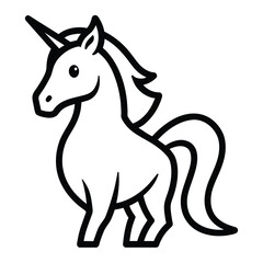 Outline unicorn vector design vector