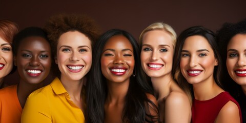 Fototapeta premium A group of diverse women smiling together