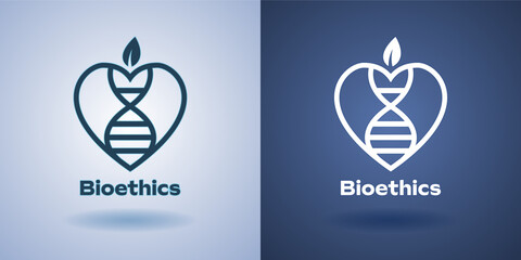 Bioethics conceptual Emblem Design, Medical, Biological and Biotechnology