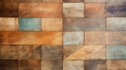 Multicolored wooden planks background texture
