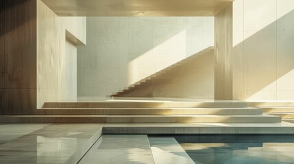 Serene Simplicity: Minimalistic Abstract Architecture