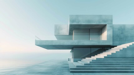 Serene Simplicity: Minimalistic Abstract Architecture