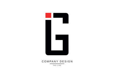 IG, GI Abstract Letters Logo Monogram Design Symbol Font Icon