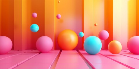 Pink and orange spheres in a matching background