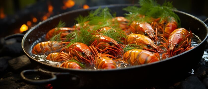 A Pan of Boiled Crayfish