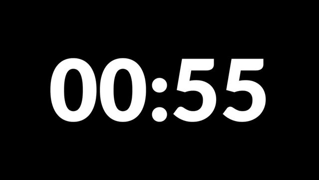 60 Second count clock time video animation vector design.