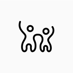 parenting adult child parent father son mother daughter logo vector icon illustration