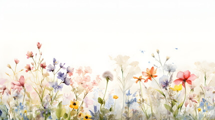 Obraz premium Digital vintage roadside flowers pattern abstract graphic poster web page PPT background