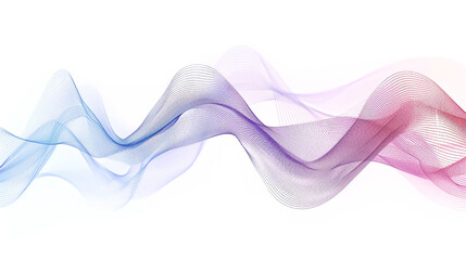 Portray the future of communication tech with lively gradient lines in a single wave style isolated on solid white background