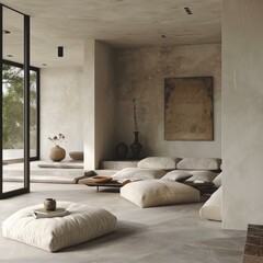 Modern Minimalist Japanese Zen Style Living Room Design