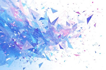 Dynamic Geometric Abstract Art in Blue and Pink Hues - obrazy, fototapety, plakaty