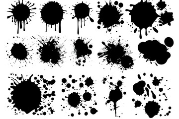 Dynamic Ink Splatter Patterns: A Creative Collection of Abstract Art - obrazy, fototapety, plakaty