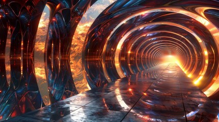 futuristic sci-fi tunnel