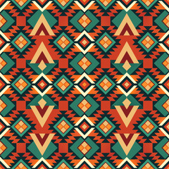 Ethnic boho seamless pattern. Tribal aztec ornament. Folk motif. Textile rapport.