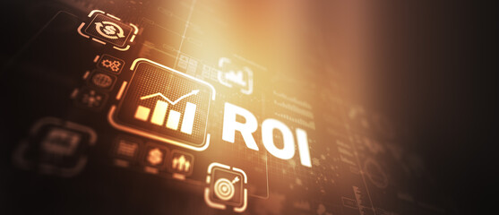 ROI Return on Investment Finance Internet Business Technology Concept