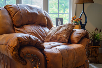 A recliner with plush armrests, providing support during long lounging sessions.