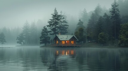 Minimalist Lakeside Cabin