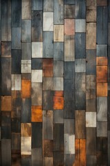 Multicolored wooden plank wall background texture